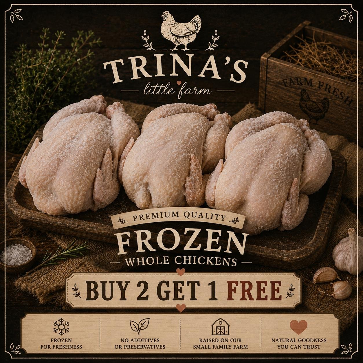 Freshly Frozen Chicken - Buy 2 get 1 FREE - Less than 7 days Frozen