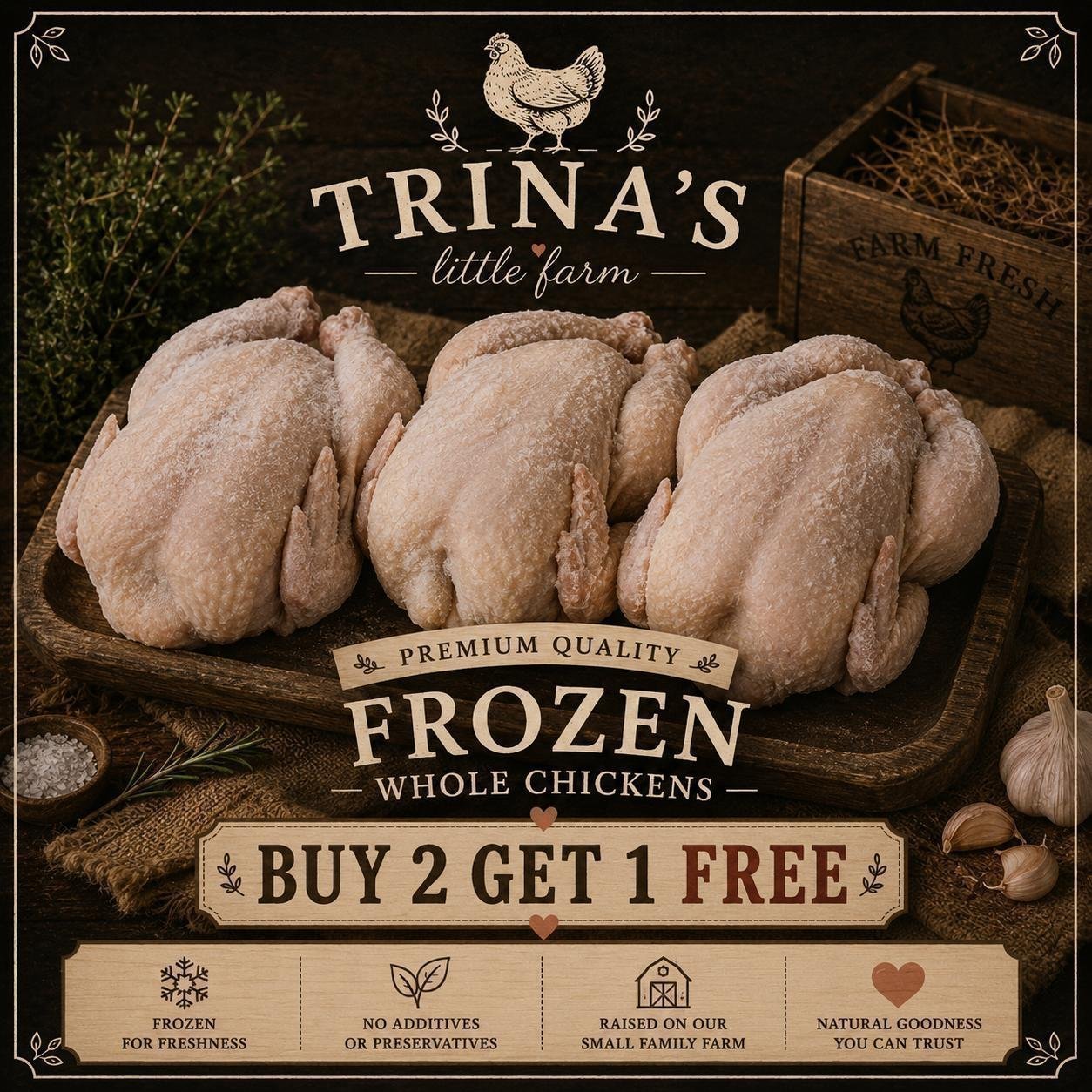 Freshly Frozen Chicken - Buy 2 get 1 FREE - Less than 7 days Frozen