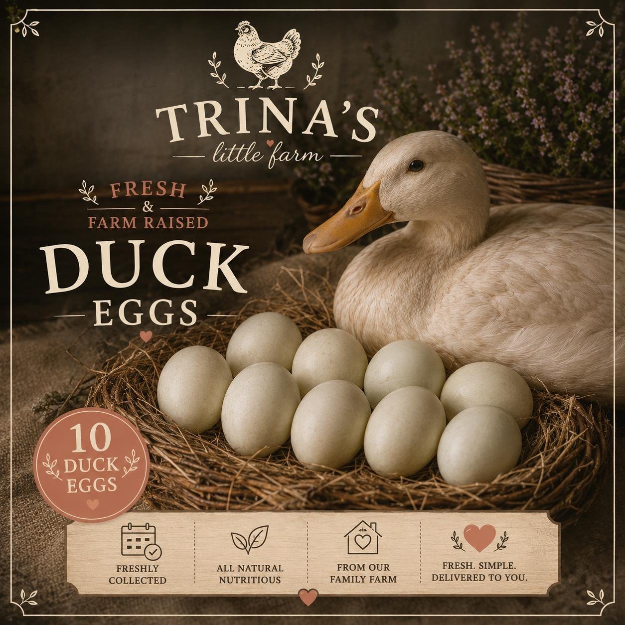 Fresh Duck Eggs Tray of 10